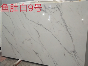 Manmade Bianco White Calacatta Gold Marble Slabs