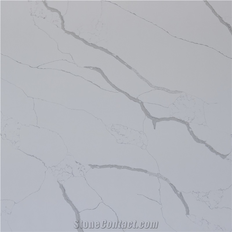 Vietnam Calacatta Lune a White Quartz Slabs