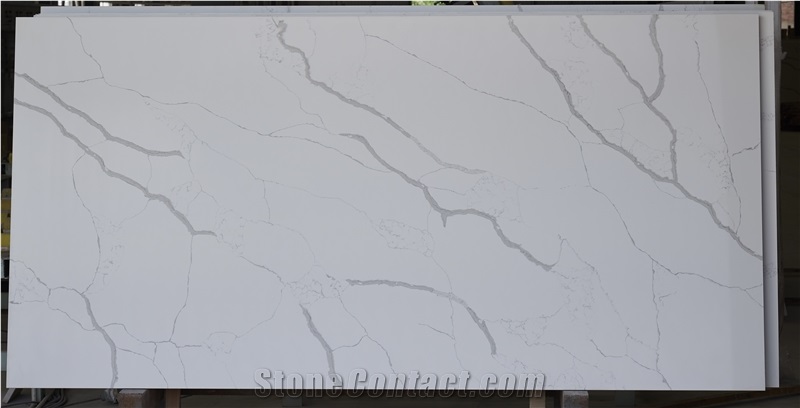 Vietnam Calacatta Lune a White Quartz Slabs