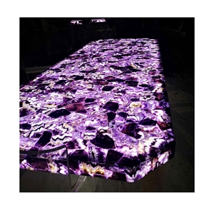 Gemstone Agate Amethyst Stone Translucent Slab