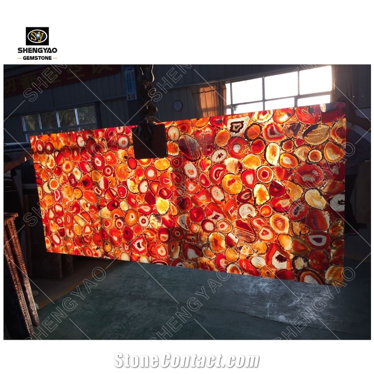 Gemstone Agate Amethyst Stone Translucent Slab