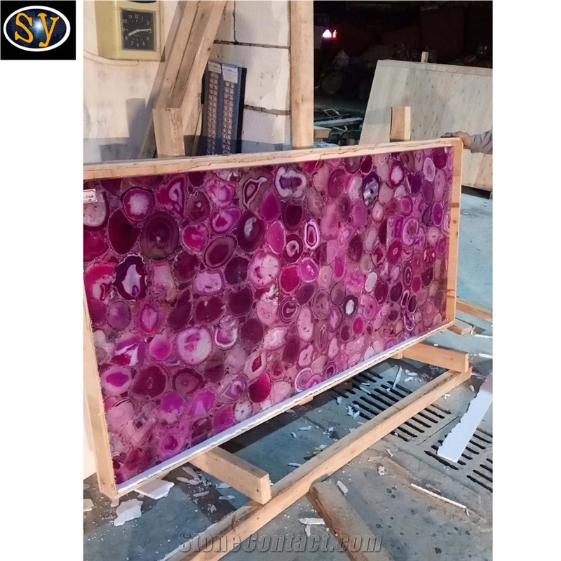 High Quality Pink Agate Slab for Home Decorations