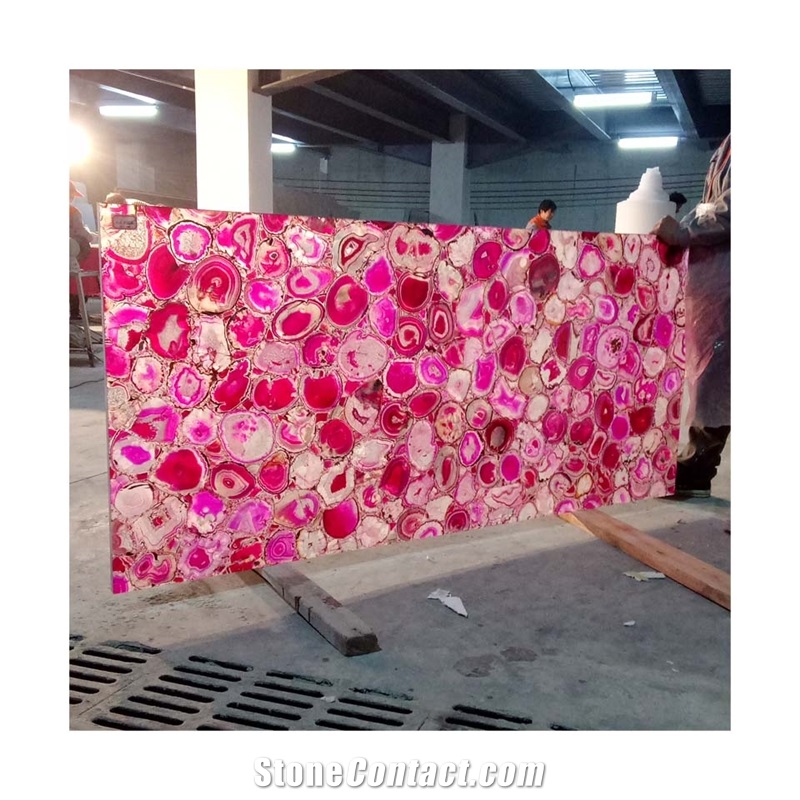 High Quality Pink Agate Slab for Home Decorations