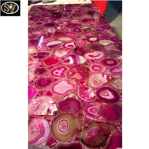 High Quality Pink Agate Slab for Home Decorations