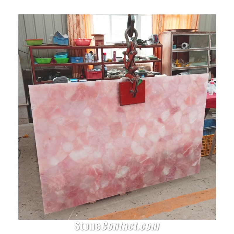 Pink Quartz Semiprecious Stone Slabs