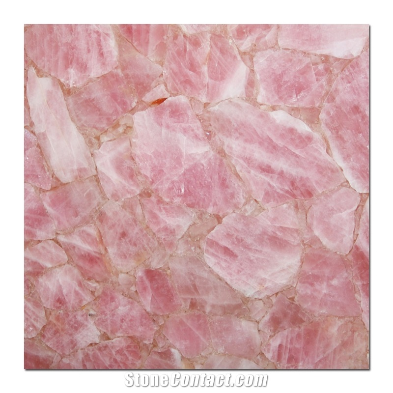 Pink Quartz Semiprecious Stone Slabs