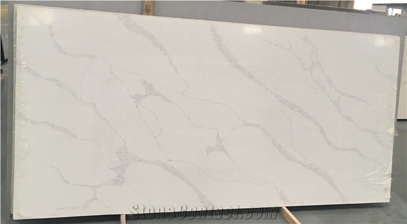 Cream White Luccia Quartz Slabs