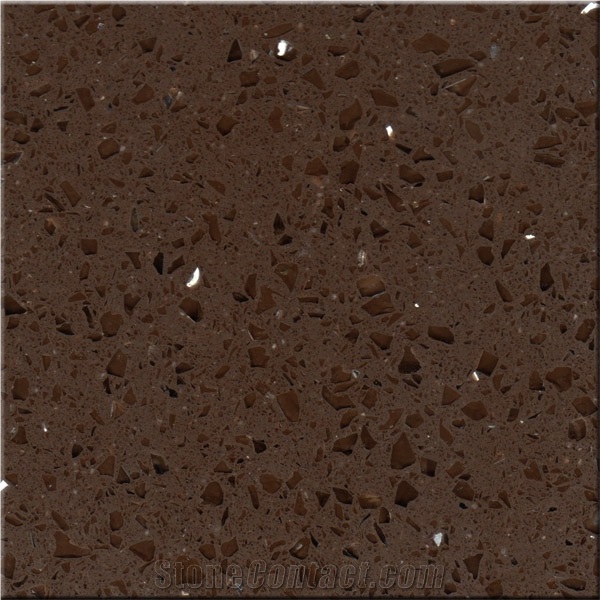 Dark Crystal Brown Quartz Stone Slab
