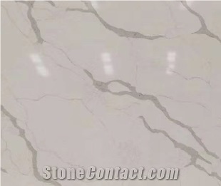 New Cream White Calacatta Quartz Slabs