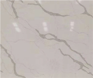 New Cream White Calacatta Quartz Slabs
