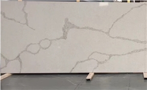 New Semi White Calacatta Quartz Stone Slabs