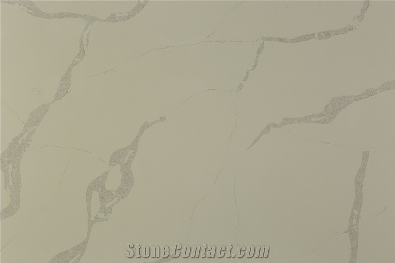 Sand Beige Veining Quartz Slabs