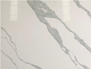 Semi White Calacatta Quartz Slabs