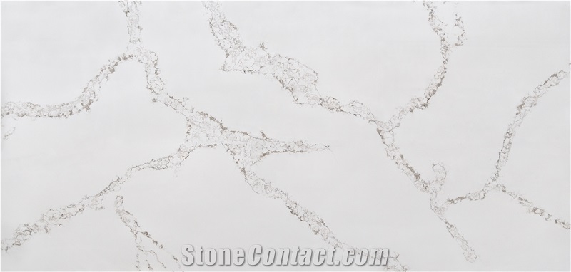 Thick Veining Calacatta Quartz Slabs
