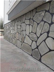 Silvery Green Slate Polygonal Irregular Flagstone Wall,Paver