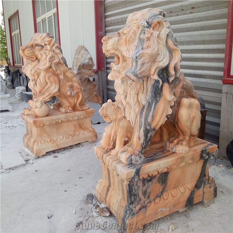 Animal Sculptu Majestic Stone Lion Statue