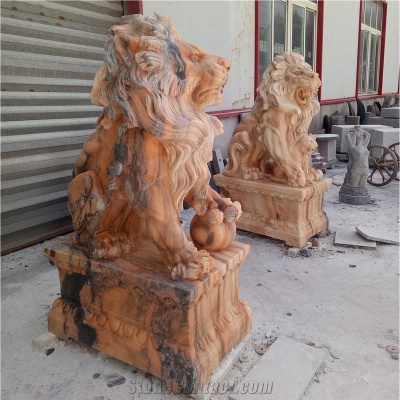Animal Sculptu Majestic Stone Lion Statue