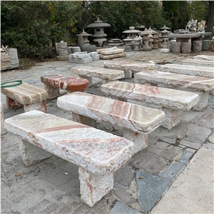 New Hand Made Garden Bench Onyx Stool Stone Bench