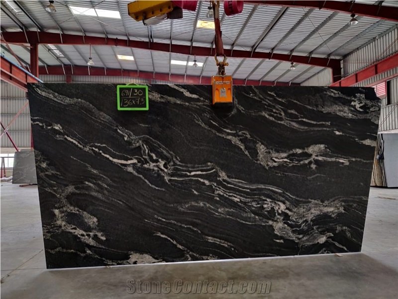 Cosmic Black Granite Slabs