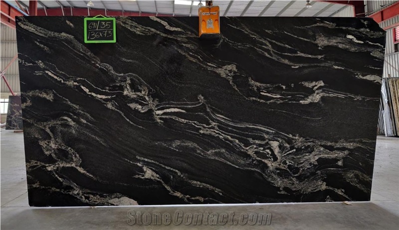 Cosmic Black Granite Slabs