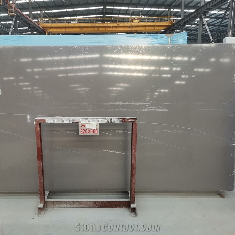 Pure Grey Engineered Marble Slab Tiles