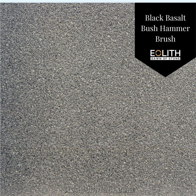 Bush-Hammer Brushed Black Basalt