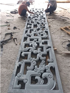 Archaize Window Hollows Stone Carved Wall Relief