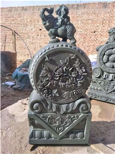Blue Stone Drum Stone Block Gate Carving Relief