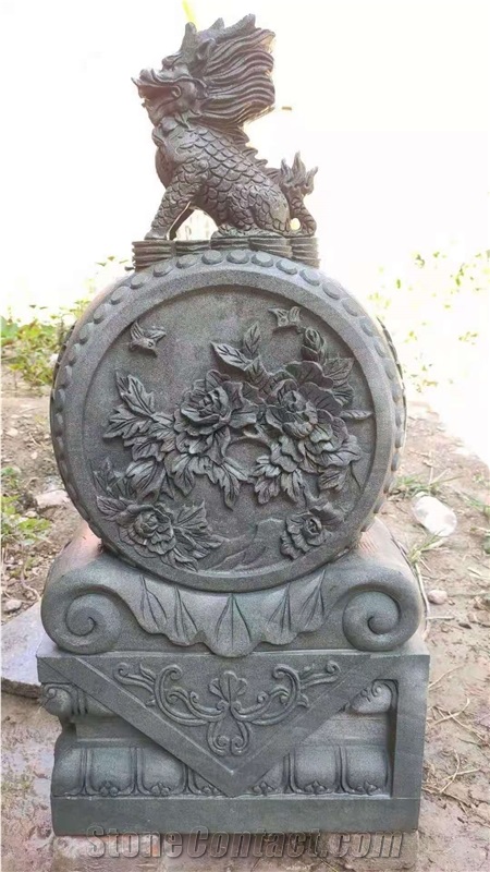 Blue Stone Drum Stone Block Gate Carving Relief