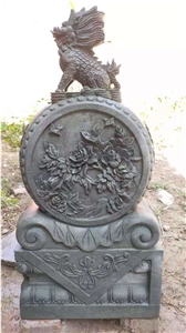 Blue Stone Drum Stone Block Gate Carving Relief