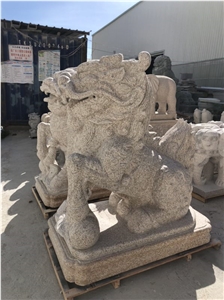 Chinese Dragon Kylin Stone Carving Sculptures