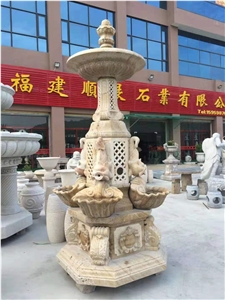 European Fountain Park Large Waterfall Sculpture