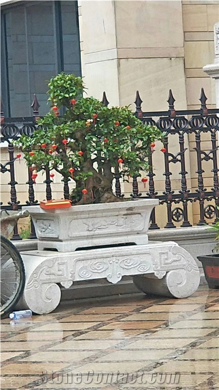 Garden Courtyard Granite Stone Planter Flower Pots