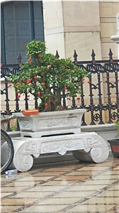 Garden Courtyard Granite Stone Planter Flower Pots