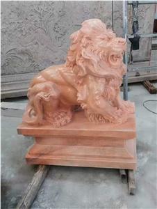 Garden Hotel Villa Stone Lion Statues Decoration
