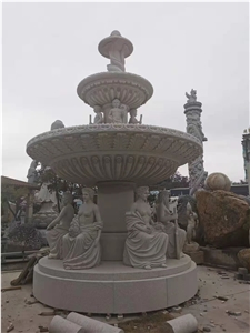 Garden Water Fountain with Stone Human Statues