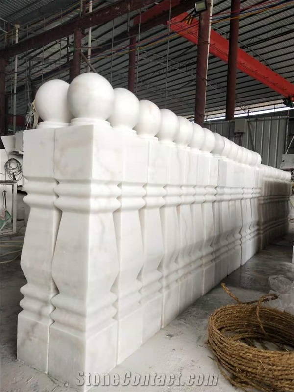 Guangxi White Marble Balustrade Balcony Railing
