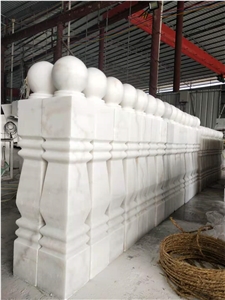 Guangxi White Marble Balustrade Balcony Railing