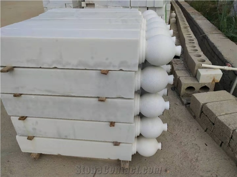 Guangxi White Marble Balustrade Balcony Railing