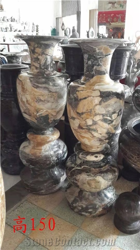 Marble Polished Big Flower Pot Home Art Craft Gift
