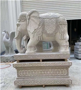 Red Granite Outdoor Garden Animal Sculpture