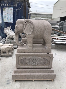 Red Granite Street 1.8m Elephant Animal Statues