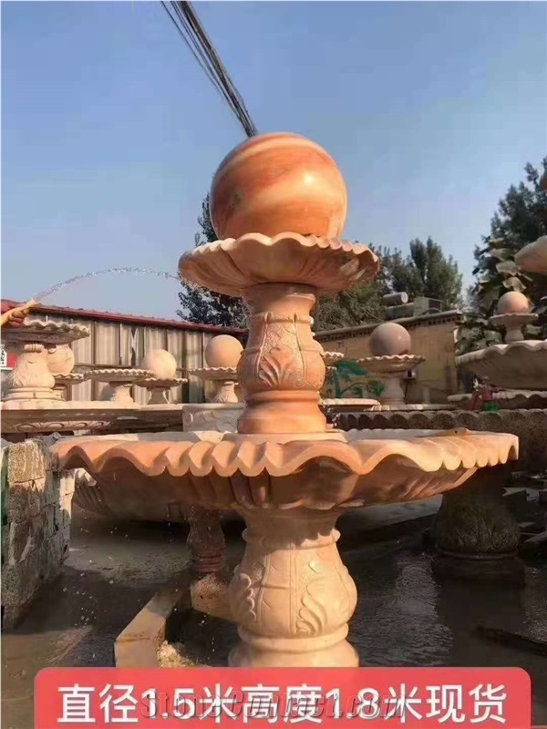 Stone Carving European Fountain Water Balls