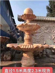 Stone Carving European Fountain Water Balls