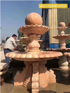 Stone Carving European Fountain Water Balls