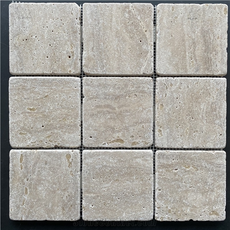 Beige Limestone Yellow Squar Mosaic