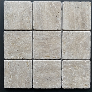Beige Limestone Yellow Squar Mosaic