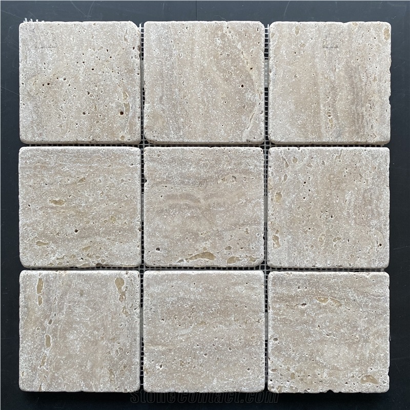 Beige Limestone Yellow Squar Mosaic