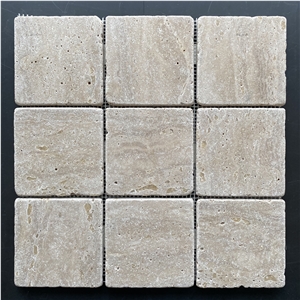 Beige Limestone Yellow Squar Mosaic