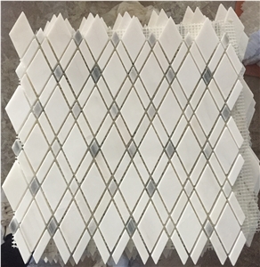 Geometry Rhombus White and Grey Mosaic Geometry Rhombus White and Grey Mosaic